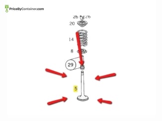 MERCEDES-BENZ 1020531601 — Mercedes-Benz Genuine Original New Intake Valve 1020531601 / 1030531801 Replace : 1020530901 / 1020500327 / 1020531301…