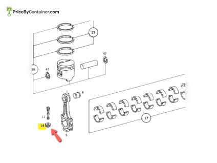 MERCEDES-BENZ 1160380072 — MERCEDES BENZ NUT GENUINE ENGINE PARTS 1160380072
