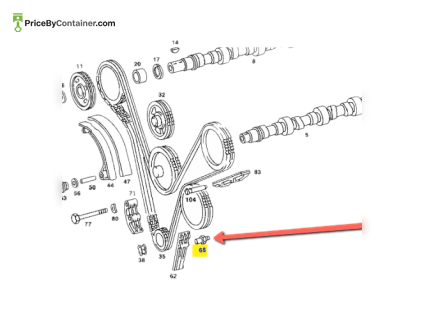 MERCEDES-BENZ 1170520074 — MERCEDES BENZ BOLT CHAIN DRIVE SLIDE RAIL CYLINDER CRANKCASE GENUINE ENGINE PARTS 1170520074