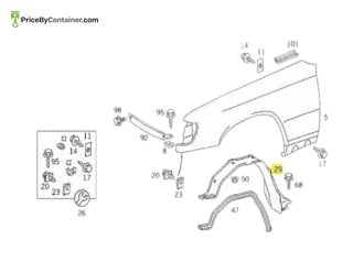 MERCEDES-BENZ 1248840235 — DESCRIPTION Mercedes-Benz Genuine Original New Partition Panel Right 1248840235