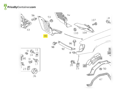MERCEDES-BENZ 1248841135 — MERCEDES BENZ GENUINE NEW PARTITION 1248841135