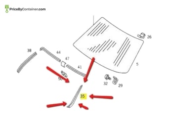 MERCEDES-BENZ 1266702722 — DESCRIPTION Mercedes-Benz Genuine Original New Windshield Left Lateral Garnish Molding 1266702722