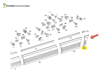 MERCEDES-BENZ 1266902840 — MERCEDES BENZ FENDER MOULDING RIGHT GENUINE BODY PARTS 1266902840