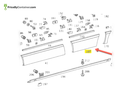MERCEDES-BENZ 1266904340 — MERCEDES BENZ DOOR SPOILER REAR DOOR GENUINE BODY PARTS 1266904340