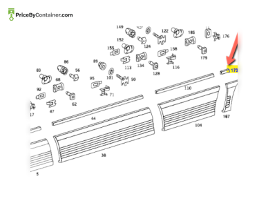 MERCEDES-BENZ 1266980880 — MERCEDES BENZ NICKLE GARNISH MOULDING RIGHT GENUINE BODY PARTS 1266980880