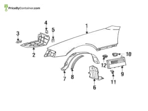 MERCEDES-BENZ 129690223026 — MERCEDES BENZ GENUINE COVER AT FRONT RIGHT WHEELHOUSE A129690223026