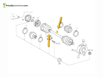 MERCEDES-BENZ 1403504110 — Mercedes-Benz Genuine Original New Rear Axle Shaft 1403504110 Power transfer from the differential to the rear wheels…