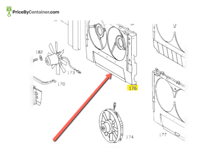 MERCEDES-BENZ 1405000555 — MERCEDES BENZ BLOWER FAN COVER GENUINE COOLING SYSTEM 1405000555