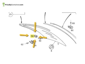 MERCEDES-BENZ 1406780079 — Mercedes-Benz Genuine Original New Rear Window Pane Joint Cover Brace 1406780079 Functionality : This joint cover…