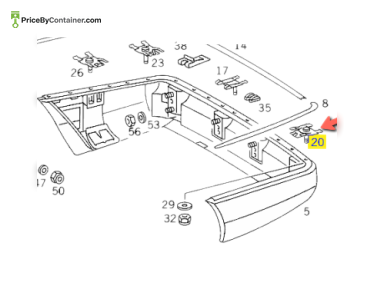 MERCEDES-BENZ 1408800593 — MERCEDES BENZ CLAMP REAR BRACKET PACK OF 2 GENUINE BODY PARTS 1408800593