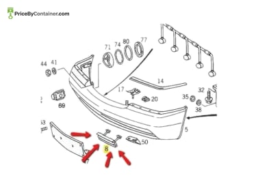 MERCEDES-BENZ 1408850926 — DESCRIPTION Mercedes-Benz Genuine Original New Lower Left Bumper Grille Tow Eye Cover 1408850926 Replace : 1408800926
