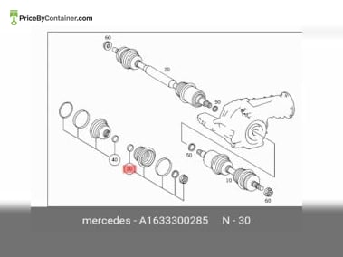 MERCEDES-BENZ 1633300285 — Mercedes-Benz Genuine AXLE BOOT 1633300285