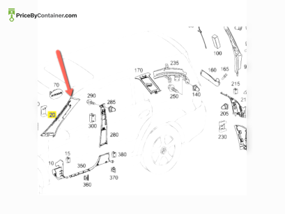 MERCEDES-BENZ 1646900826 — MERCEDES BENZ HOT BAY A-PILLER RIGHT GENUINE BODY PARTS 1646900826
