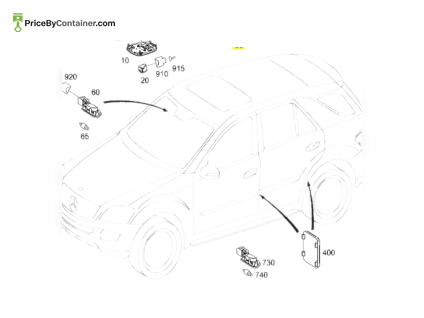 MERCEDES-BENZ 1648200123 — MERCEDES BENZ ROOF LIGHT REAR GENUINE ELECTRIC PARTS 1648200123