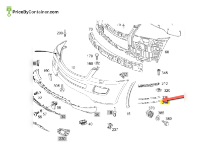 MERCEDES-BENZ 1648891195 — MERCEDES BENZ FRONT BUMPER INTERMEDIATE LAYER GENUINE BODY PARTS 1648891195
