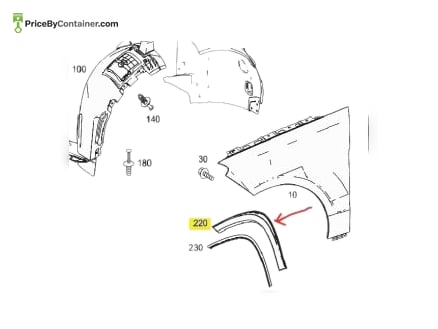 MERCEDES-BENZ 16688462229040 — MERCEDES BENZ GENUINE WHEEL ARCH COVER 16688462229040