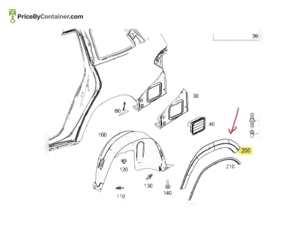 MERCEDES-BENZ 16688465229040 — MERCEDES BENZ GENUINE WHEEL ARCH COVER 16688465229040