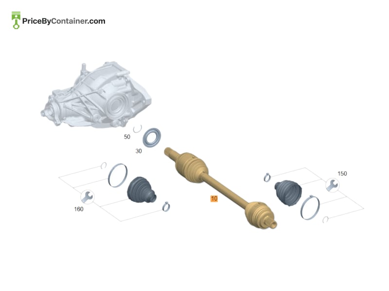 MERCEDES-BENZ 1673507001 — MERCEDES BENZ GENUINE REAR AXLE SHAFT A1673507001