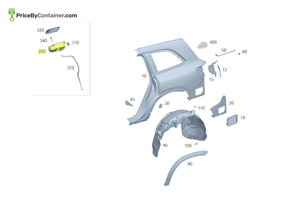 MERCEDES-BENZ 1676309200 — MERCEDES BENZ GENUINE TANK FILLER RECESS A1676309200