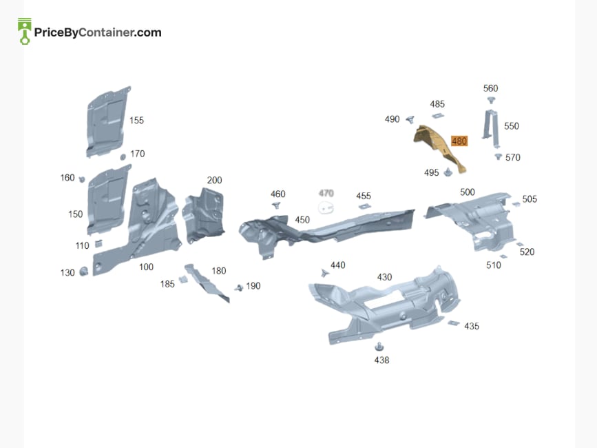 MERCEDES-BENZ 1676800603 — MERCEDES BENZ GENUINE SHIELDING A1676800603