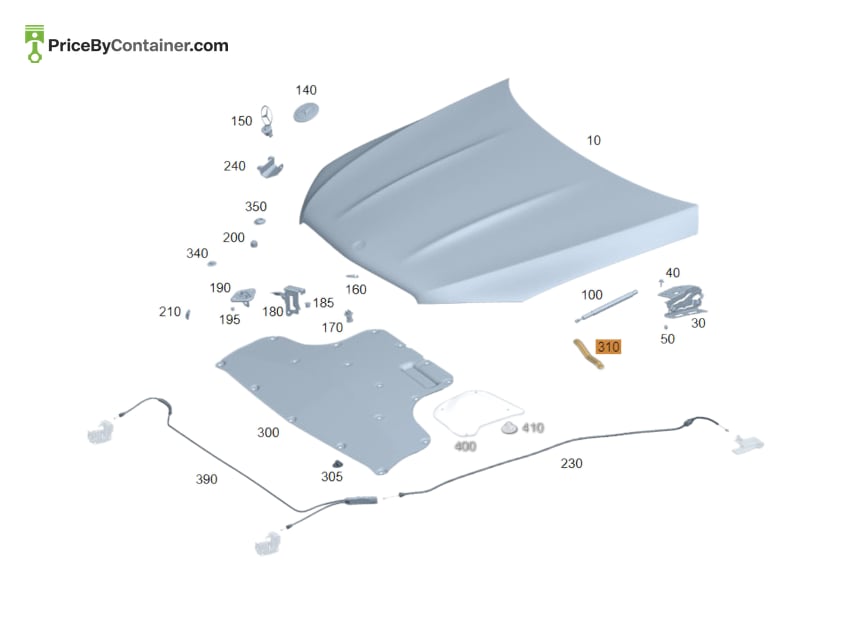 MERCEDES-BENZ 1676827102 — MERCEDES BENZ GENUINE BONNET RUBBER A1676827102