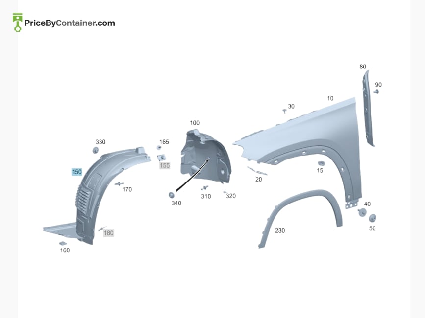 MERCEDES-BENZ 1676901808 — MERCEDES BENZ GENUINE WHEEL ARCH COVER A1676901808