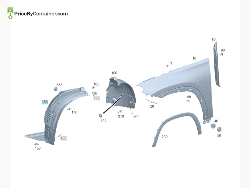 MERCEDES-BENZ 1676904603 — MERCEDES BENZ GENUINE WHEEL ARCH COVER A1676904603