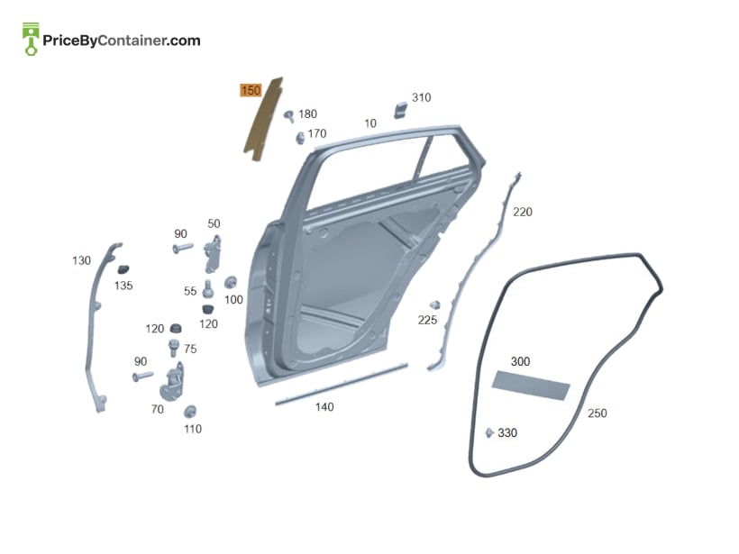 MERCEDES-BENZ 1676904700 — MERCEDES BENZ GENUINE TRIM MOLDING REAR LEFT A1676904700