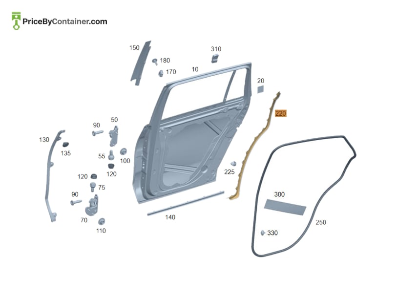 MERCEDES-BENZ 1676980902 — MERCEDES BENZ GENUINE COVER STRIP A1676980902