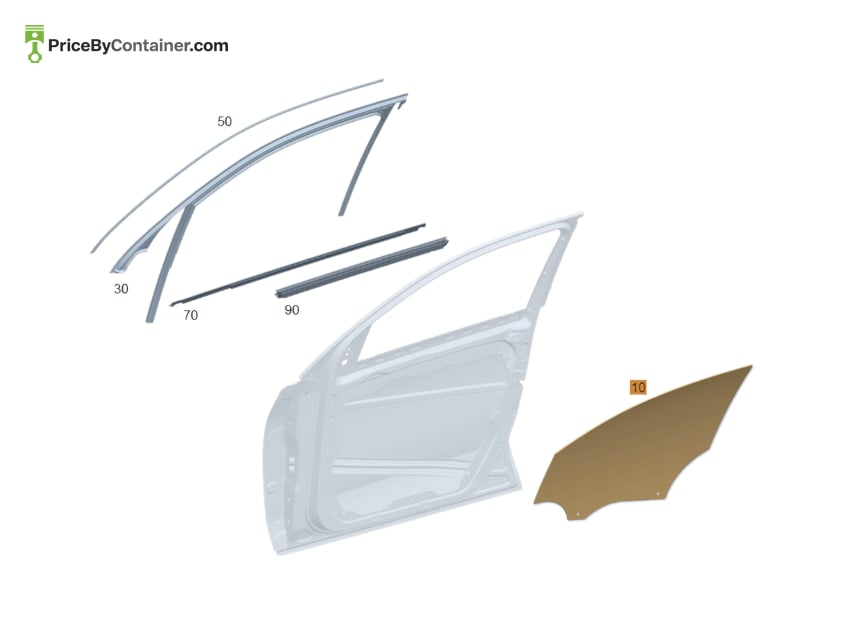MERCEDES-BENZ 1677200300 — MERCEDES BENZ GENUINE SIDE WINDOW A1677200300
