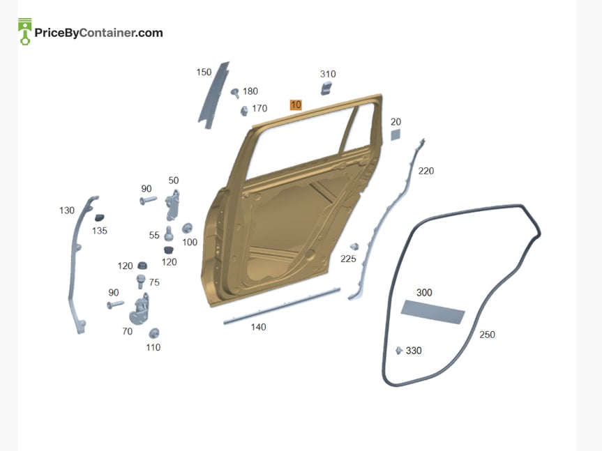 MERCEDES-BENZ 1677303701 — MERCEDES BENZ GENUINE REAR LEFT DOOR A1677303701