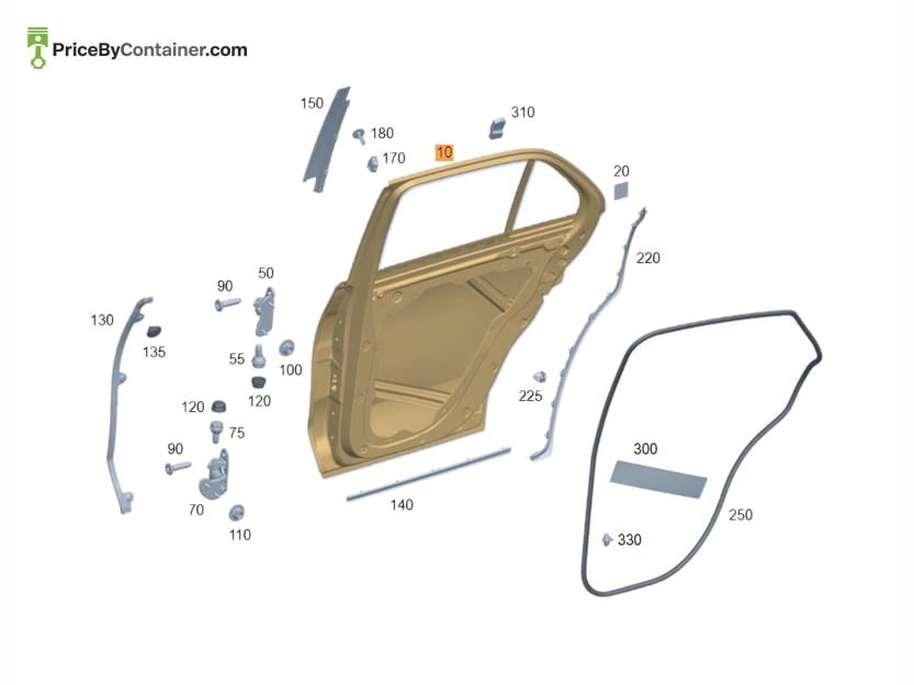 MERCEDES-BENZ 1677308111 — MERCEDES BENZ GENUINE REAR DOOR LH A1677308111