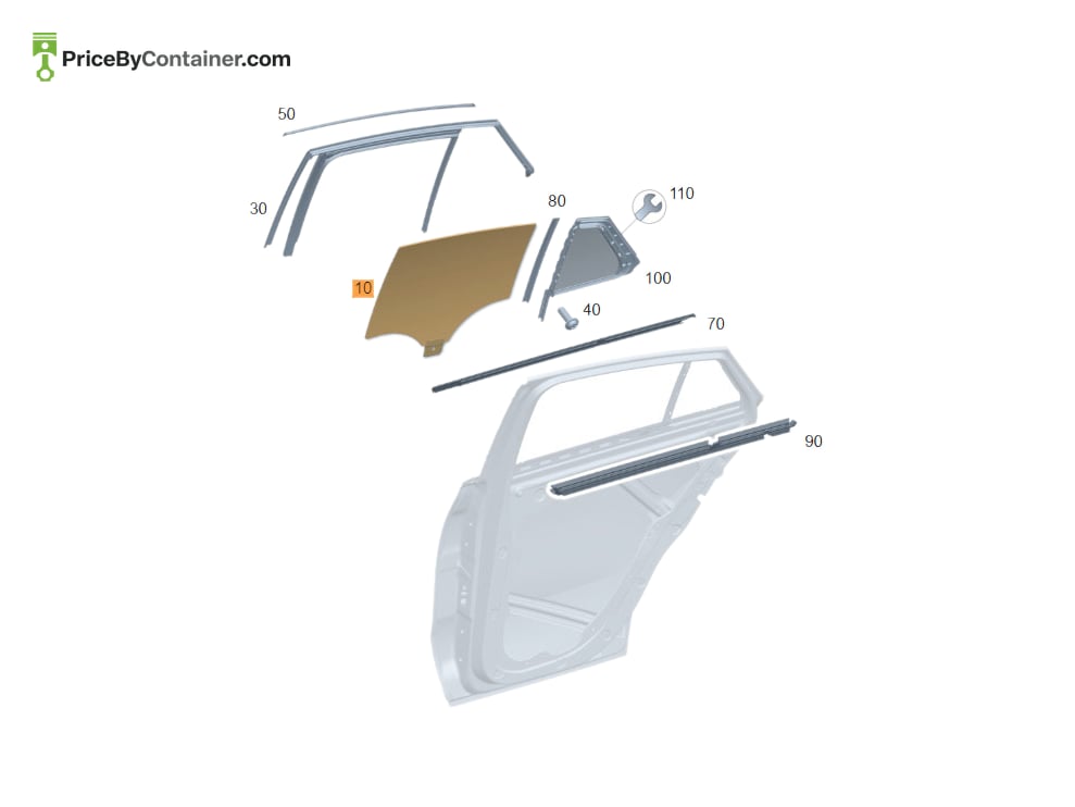 MERCEDES-BENZ 1677352300 — MERCEDES BENZ GENUINE SIDE WINDOW PANE A1677352300