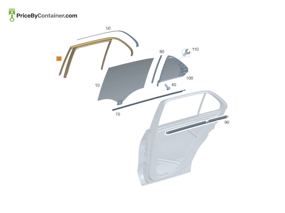 MERCEDES-BENZ 1677352301 — MERCEDES BENZ GENUINE WINDOW GUIDE RAIL A1677352301
