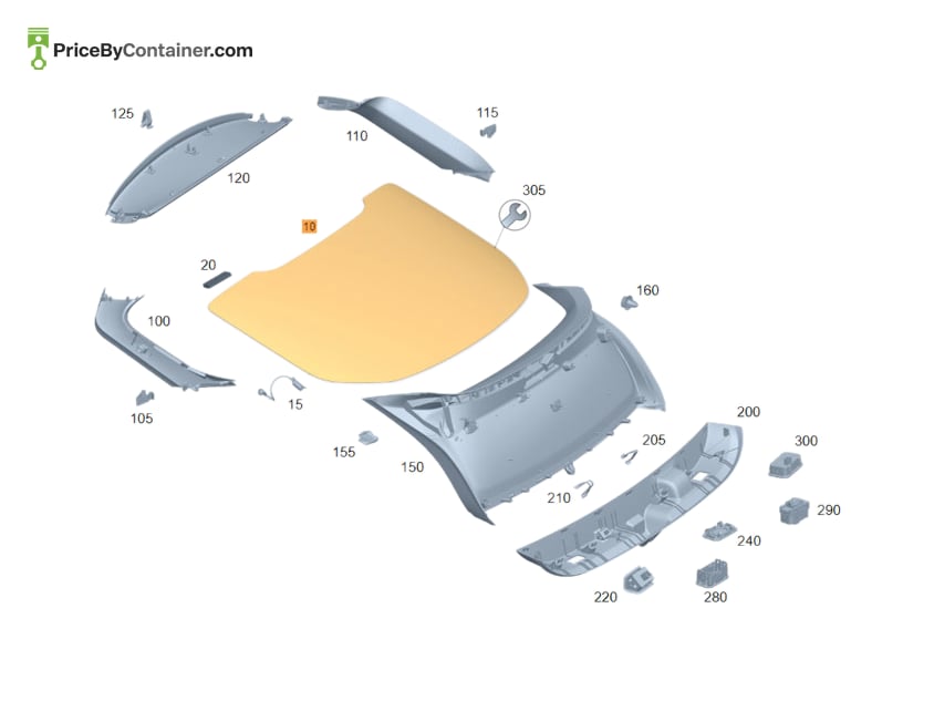 MERCEDES-BENZ 1677400201 — MERCEDES BENZ GENUINE REAR WINDOW TINTED A1677400201