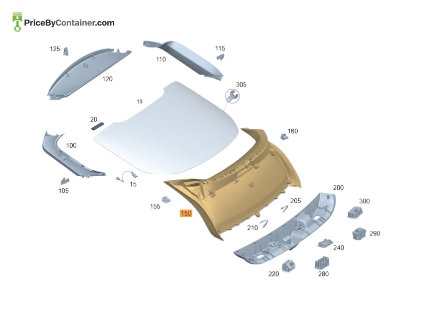 MERCEDES-BENZ 16774025009051 — MERCEDES BENZ GENUINE TRIM REAR-END DOOR A16774025009051