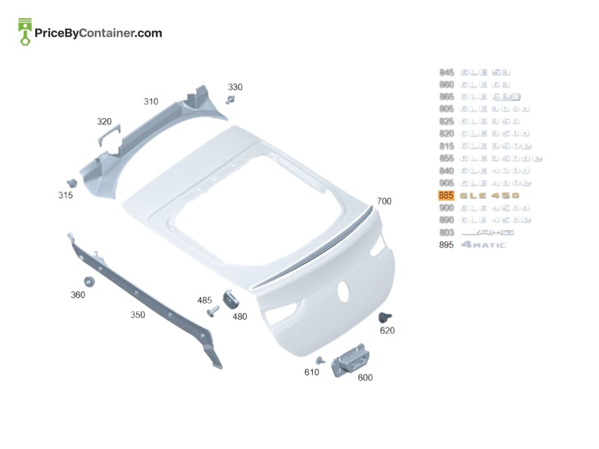 MERCEDES-BENZ 1678174700 — MERCEDES BENZ GENUINE MODEL PLATE A1678174700