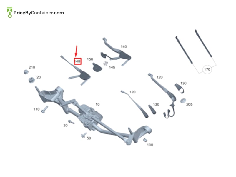 MERCEDES-BENZ 1678204203 — MERCEDES BENZ GENUINE WIPER ARM A1678204203