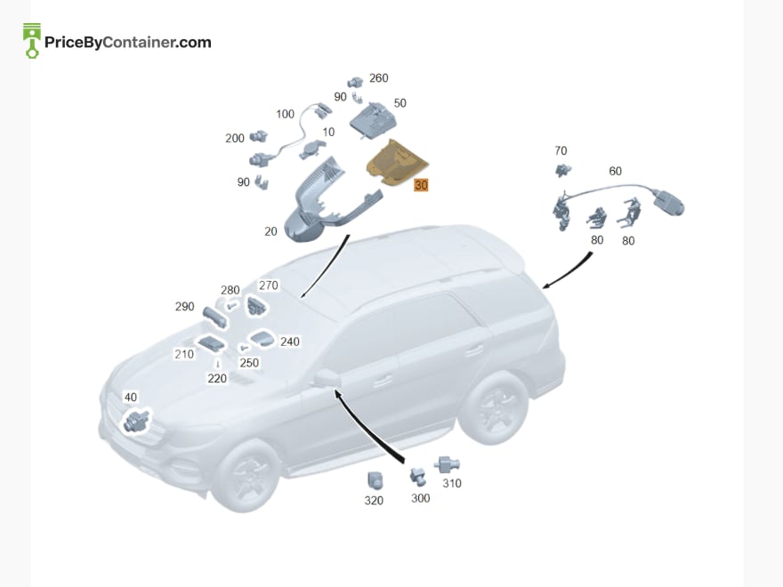 MERCEDES-BENZ 16782163009051 — MERCEDES BENZ GENUINE COVER, RAIN, LIGHT SENSOR A16782163009051