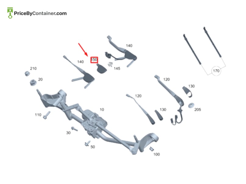 MERCEDES-BENZ 1678241600 — MERCEDES BENZ GENUINE COVER WIPER ARM A1678241600