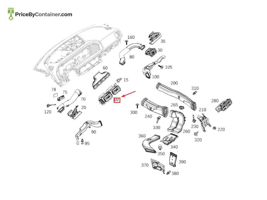 MERCEDES-BENZ 1678304202 — MERCEDES BENZ GENUINE AC VENT RIGHT A1678304202