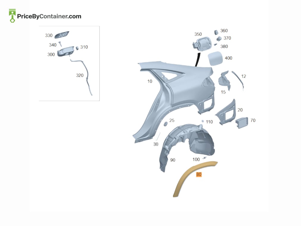 MERCEDES-BENZ 16788001063996 — MERCEDES BENZ GENUINE WHEEL ARCH COVER A16788001063996
