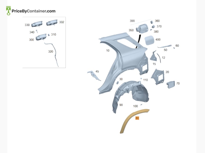 MERCEDES-BENZ 1678800205 — MERCEDES BENZ GENUINE WHEEL ARCH COVER A1678800205