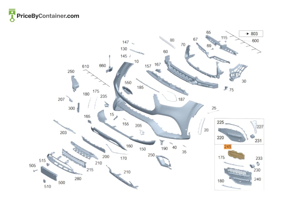 MERCEDES-BENZ 1678853004 — MERCEDES BENZ GENUINE AIR DUCT SEGMENT A1678853004