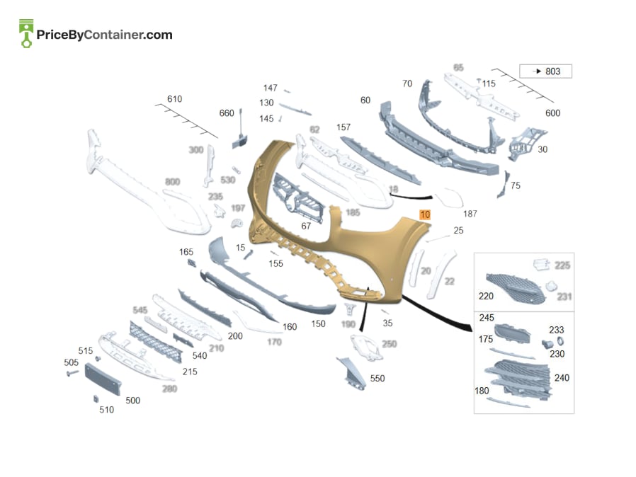 MERCEDES-BENZ 16788535069999 — MERCEDES BENZ GENUINE TRIM BUMPER A16788535069999