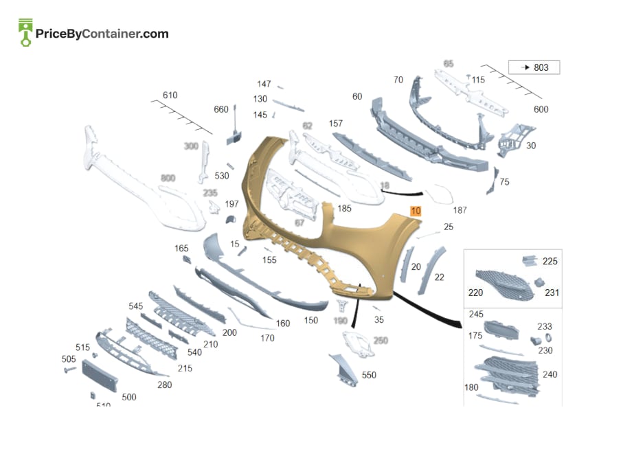 MERCEDES-BENZ 16788542059999 — MERCEDES BENZ GENUINE TRIM BUMPER A16788542059999