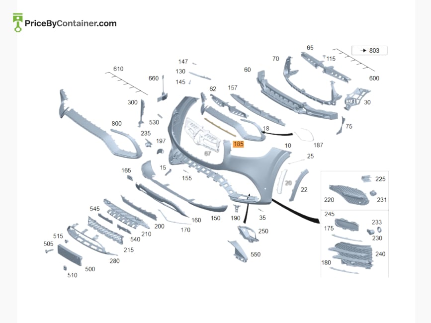 MERCEDES-BENZ 1678854406 — MERCEDES BENZ GENUINE TRIM BAR A1678854406