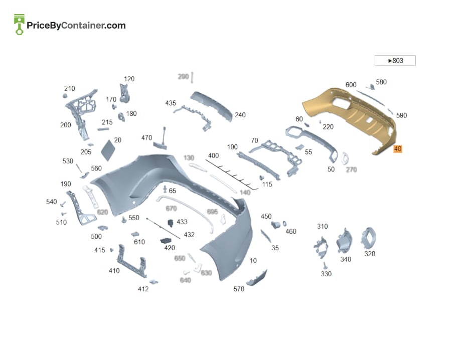 MERCEDES-BENZ 1678854501 — MERCEDES BENZ GENUINE COVER, BUMPER AREA A1678854501