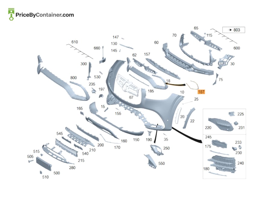 MERCEDES-BENZ 1678854606 — MERCEDES BENZ GENUINE TRIM BAR A1678854606