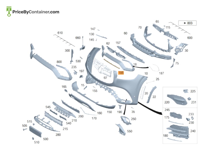 MERCEDES-BENZ 1678854706 — MERCEDES BENZ GENUINE TRIM BAR A1678854706